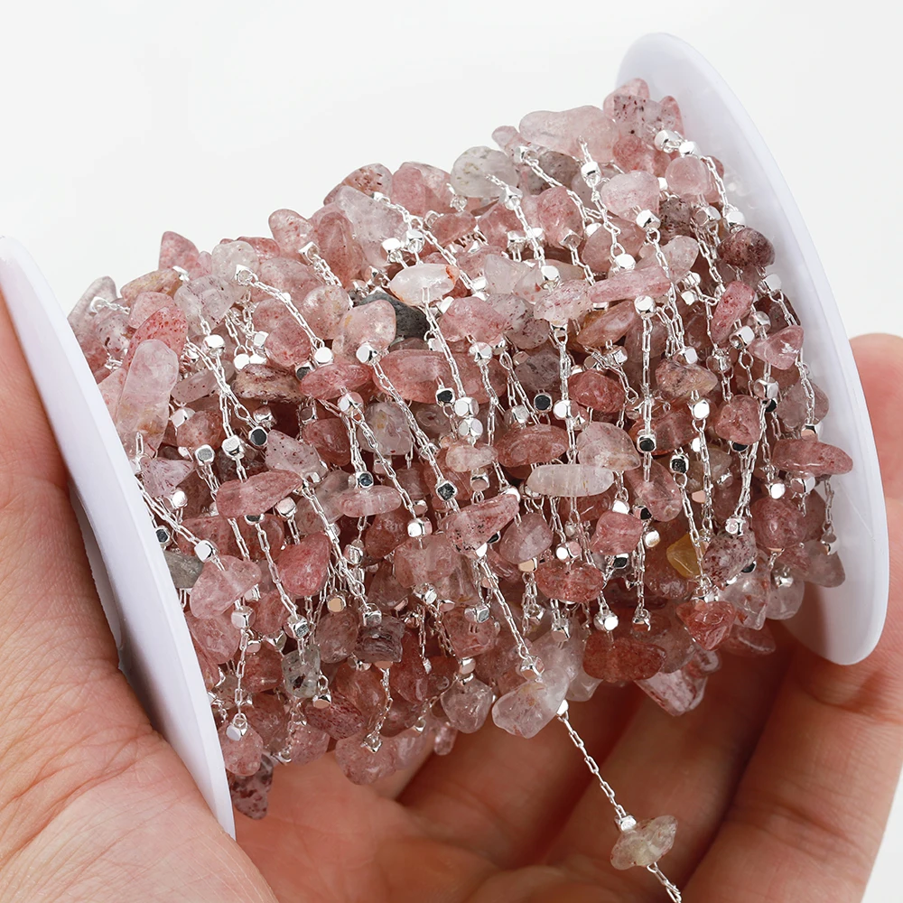 0,5 M 1 M Bunte Unregelmäßige Stein Halskette Kette Imitierte Perle Kupfer Ketten für DIY Urlaub Halskette Schmuck Machen Großhandel – Detail 9