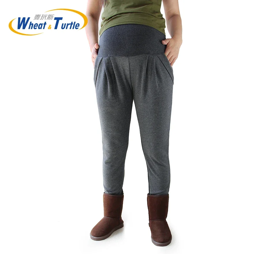 Maternity Winter Leggings Big Size XL XXL 3XL 4XL Dark Grey Cotton Velvet Warm Legging Pants For Pregnant New Design