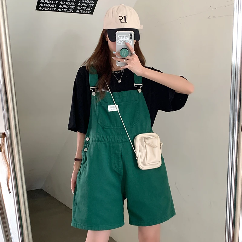SML Jumpsuit Denim Model Preppy Korea Musim Panas Celana Pendek