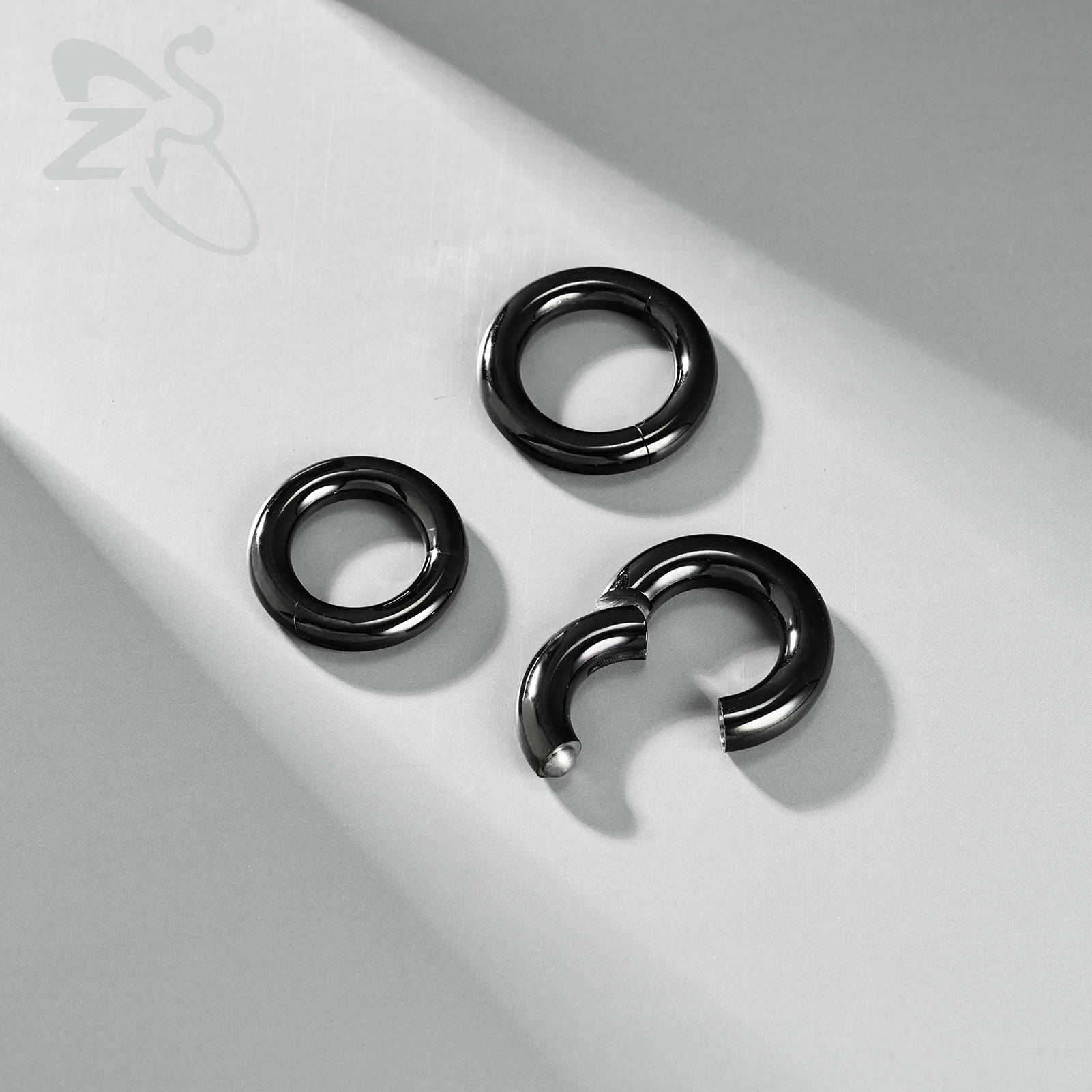 ZS 1PC G23 Titanium Hoop Earring for Women Gold Plated Circle Earring Large Gauge Nose Ring 2G/4G/6G/8G/10G/12G Punk Earrings 2