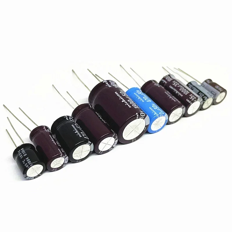 Nichicon High Quality Electrolytic capacitor 6.3V 10V 16V 25V 35V 50V 2.2/4.7/10/22/33/47/100/220/330/470/1000/2200/3300/4700uF