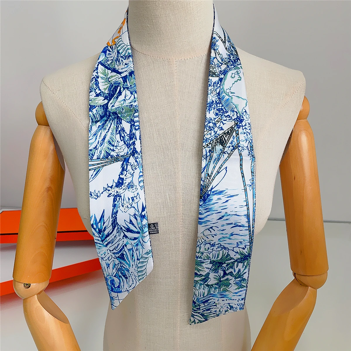 2024 neue Design Tarot Silk Schal Frauen Luxus Marke Schal Haar Dünne Tasche Schals Mode Foulard Halstuch Stirnband Für Dame – Detail 14