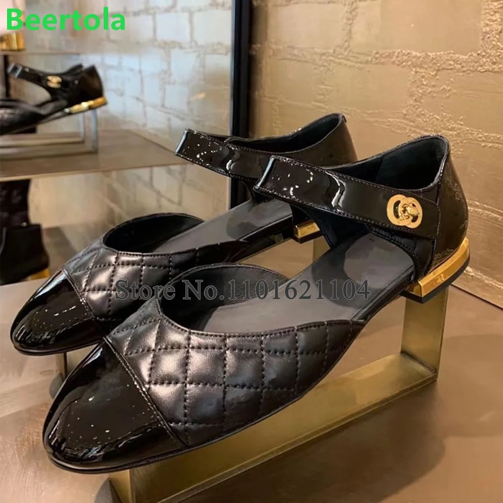 Flat With Mixed Colors Round Toe Shoes For Female Women Elegant Simple Luxury Design Ankle Strap Shallow All-match Girl's Shoes