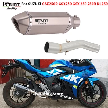For Suzuki Gsx250 Gsx250R Dl250 Gsx 250 250R Motorcycle Exhaust Muffler Escape Modify Mid Link Pipe Muffler Removable DB Killer