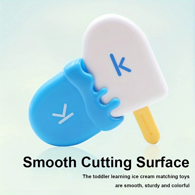 52PCS Ice Cream Alphabet Matching Toy Colour Counting Word Learing for Children Development Game Uppercase Lowercase Letters