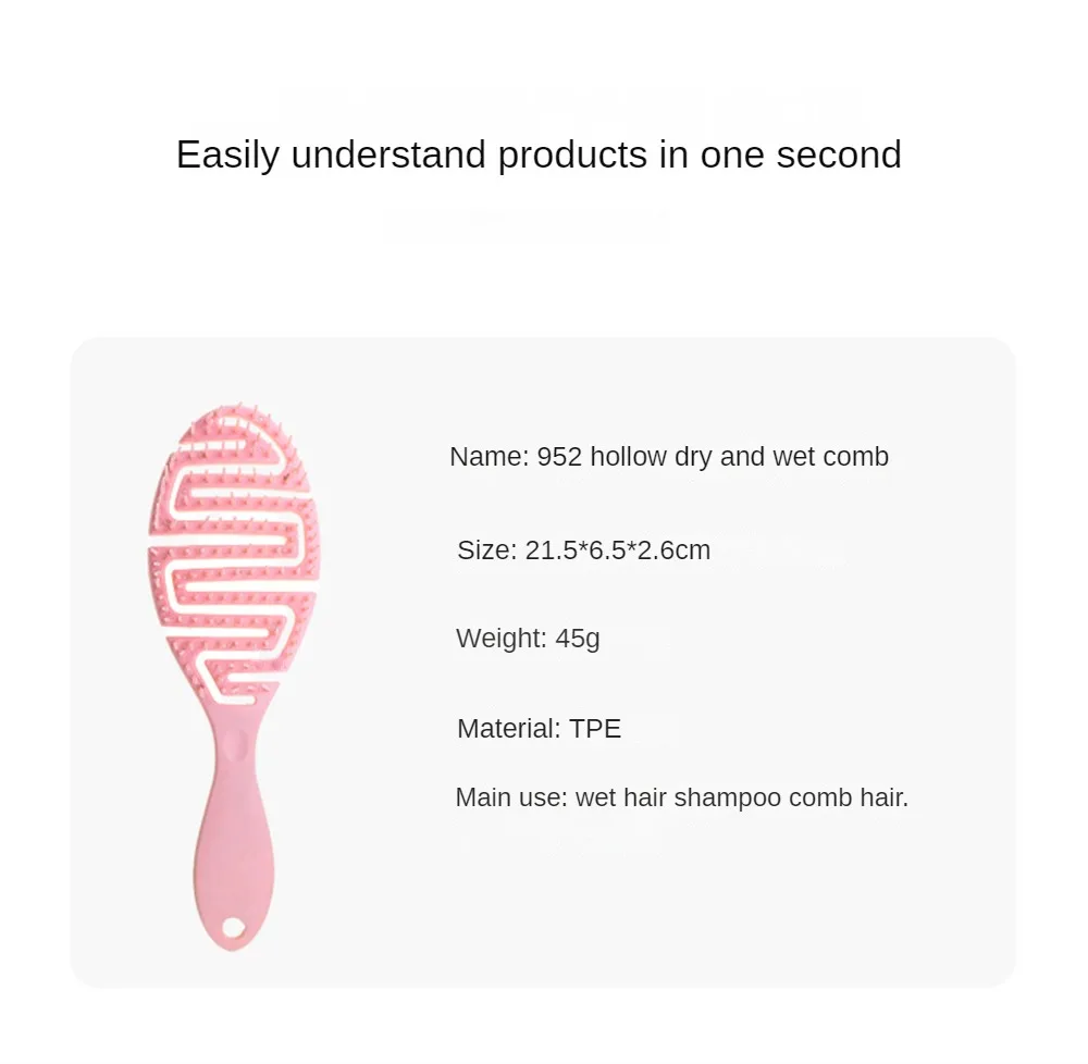Description Picture 4 of itemRelaxing Elastic Massage Comb Portable Hair Brush Massage Brush Brushes Head Combs Scalp Massage Brush Wet And Wavy Bundl