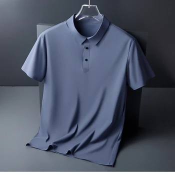 Polo Senza Cuciture di Alta Qualità per Uomo, Camicia Sottile a Mezza Manica con Colletto, per Business