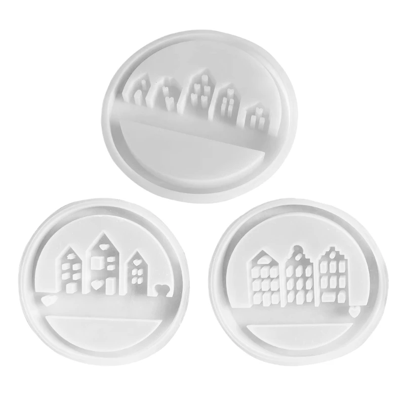 

Y1UB House Resins Molds for Making Tealight Holder Decorations Holiday Gift