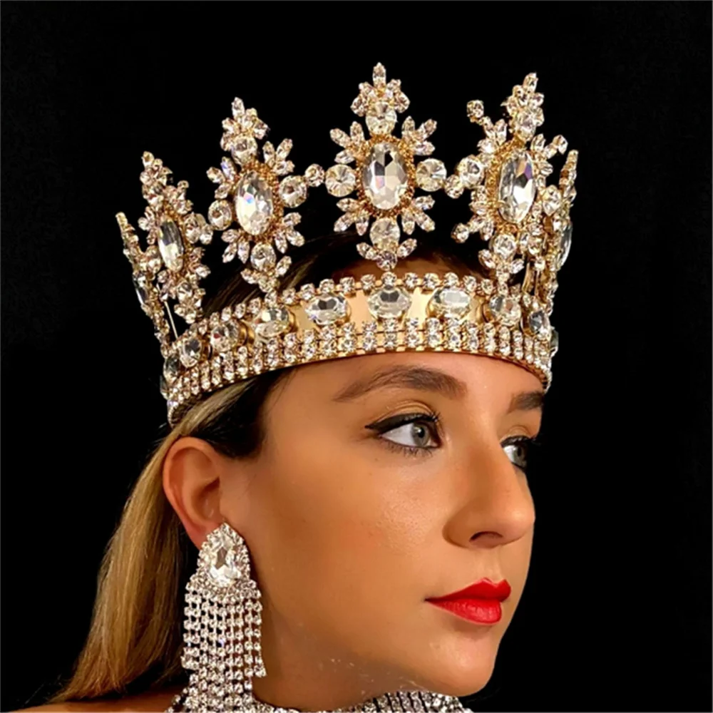New Luxury Large Crystal Queen Princess Tiara Crown Lady Party Ball