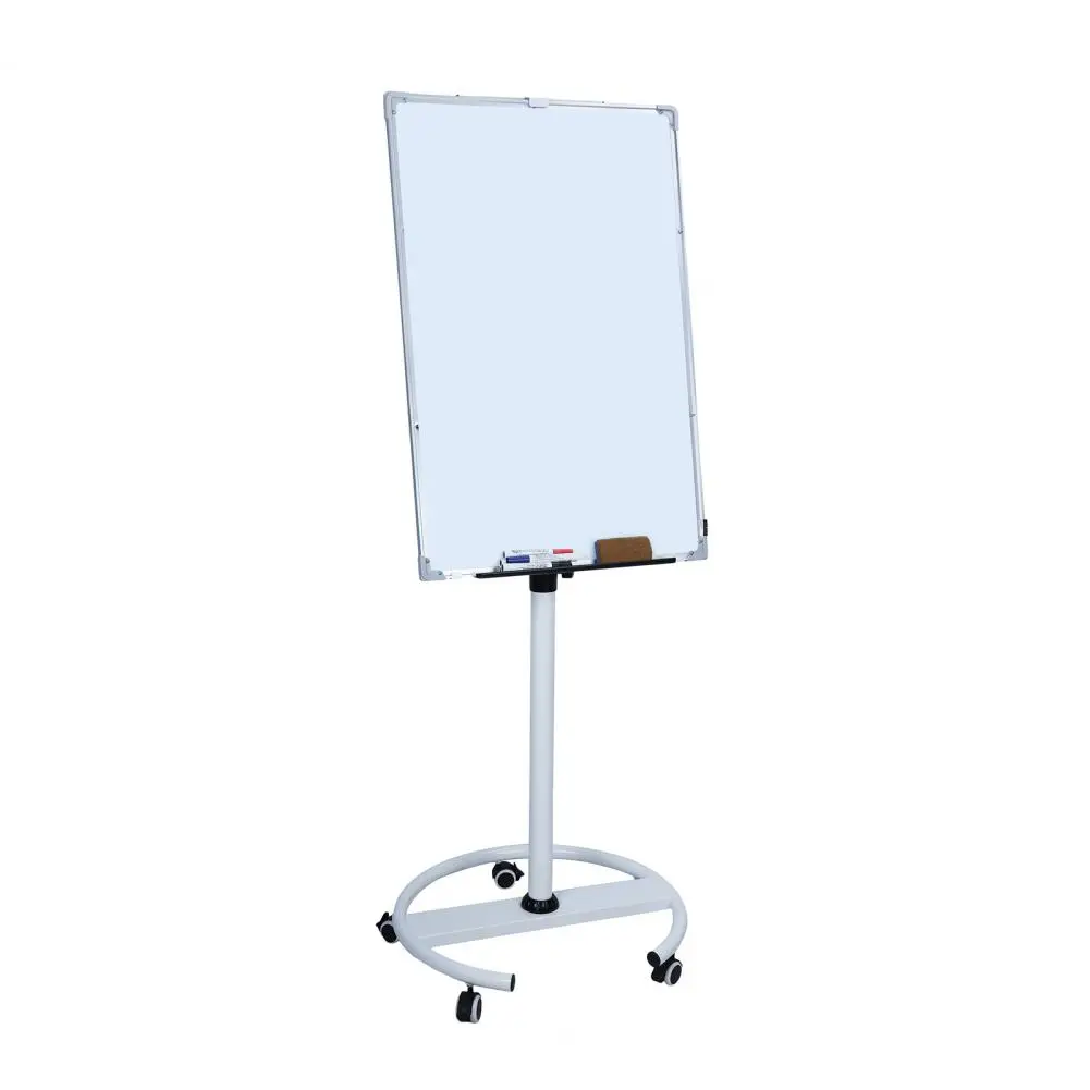Erasable Writing Board with Magnetic Adjustable Height Round Wheel Base Office Whiteboard Smooth Writing Mobile Whiteboard