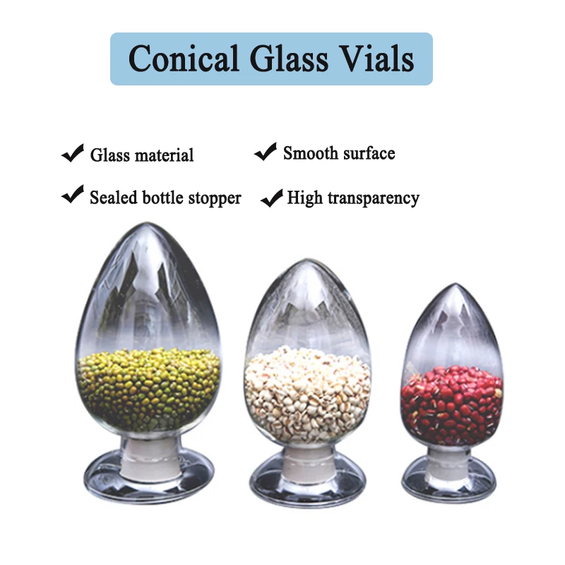 

KETONE 125ml 250ml 500ml Laboratory Glass Conical Seed Bottles with Stopper Lab Supplies Glass Vials Display Bottle