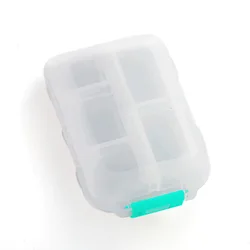 Compact Travel Pill Organizer - Moisture-Proof Portable Medicine and Vitamin Holder (10 squares White)