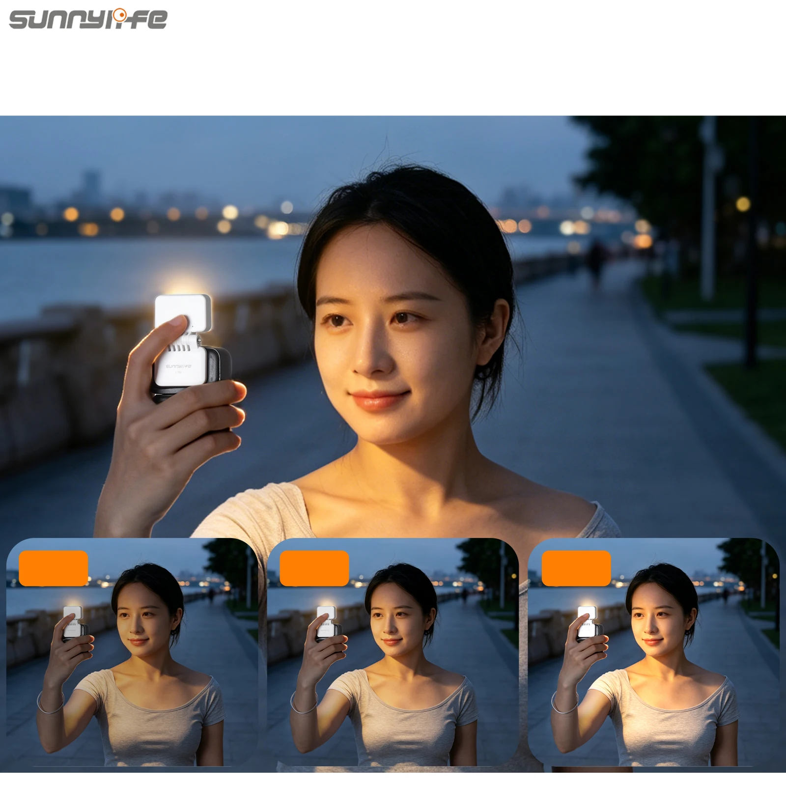 써니라이프 접이식 조절 가능 마그네틱 필 라이트 DJI 오즈모 나노 스포츠 카메라용 LED 비디오 라이트 조절 가능 3색 소프트 라이트