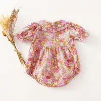 Fashion Floral Baby Girl Playsuit Summer Soft Cotton Newborn Baby Girl Romper Baby Holiday Clothes 4