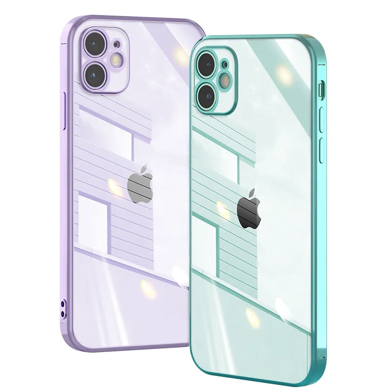 Per Iphone 11 12 Mini X Xs Xr Custodia Placcatura Lati Piatti Custodia Morbida Antiurto In Tpu Per Apple Iphone 11 12 13 Pro Max
