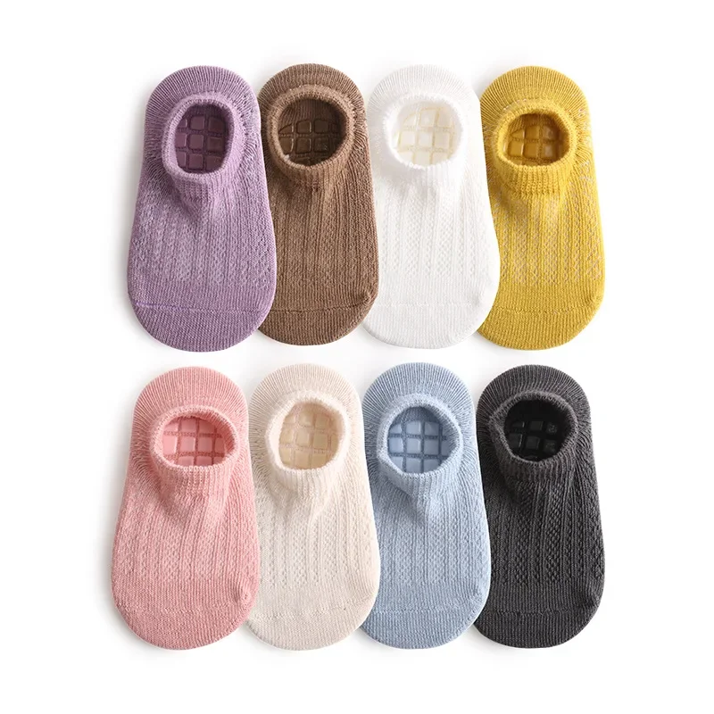 Summer Baby Socks Boys Girls Candy Solid Color Ankle Short Socks Toddler Thin Soft Breathable Indoor Non-slip Floor Sock