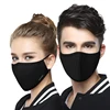 Kpop Cotton Black Mask Mouth Face Mask Anti Dust Mask with 2pcs Activated Carbon Filter Korean facemask Washable Face Mask 2