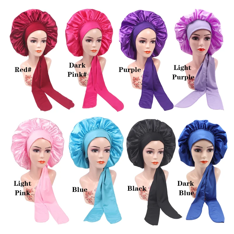 Satin Bonnet For Women Black Silk Bonnet For Curly Hair Silk Bonnets Sleeping Extra Large Sleep Cap Black Women Pink Red