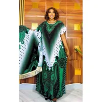 Robe longue musulmane pour femmes africaines, grande robe, impression de rendu, forage à chaud, artisanat, grande taille, foulard, nouvelle collection 2026 2