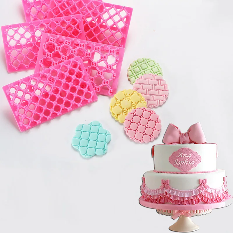 

DIY Plastic Sugar Sieve Cookie Mold Fondant Printing Moulds Wedding Chocolate Cake Edge Decoration Template Kitchen Baking Tools