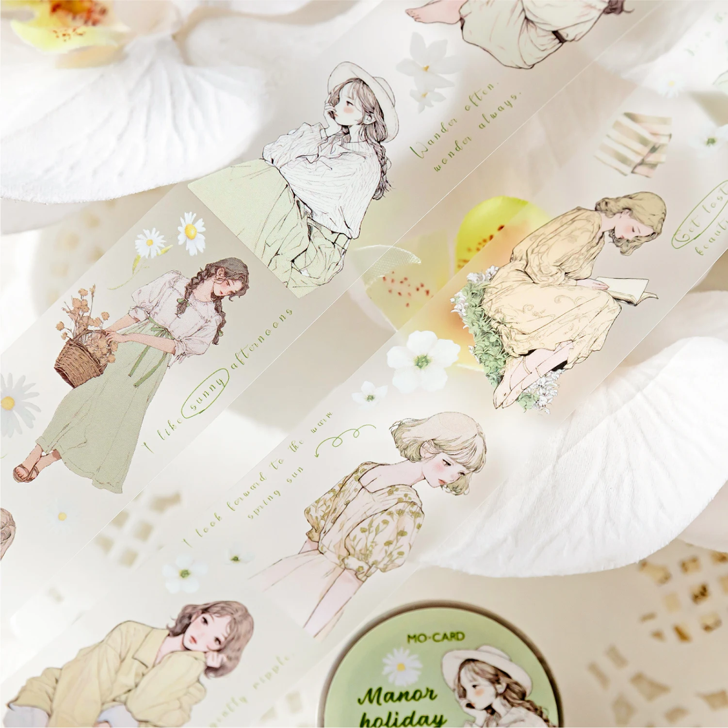 화이트 연인 시리즈 레트로 크리에이티브 장식 DIY pet 테이프, 12 팩/로트