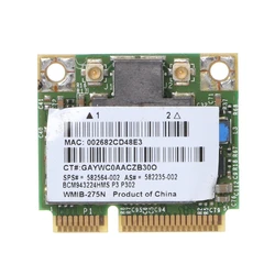 Wireless Card for HP BCM943224HMS 582564-001,Half Mini PCI-e LAN Card,Support 802.11a 300Mbps 582564-001 QXNF