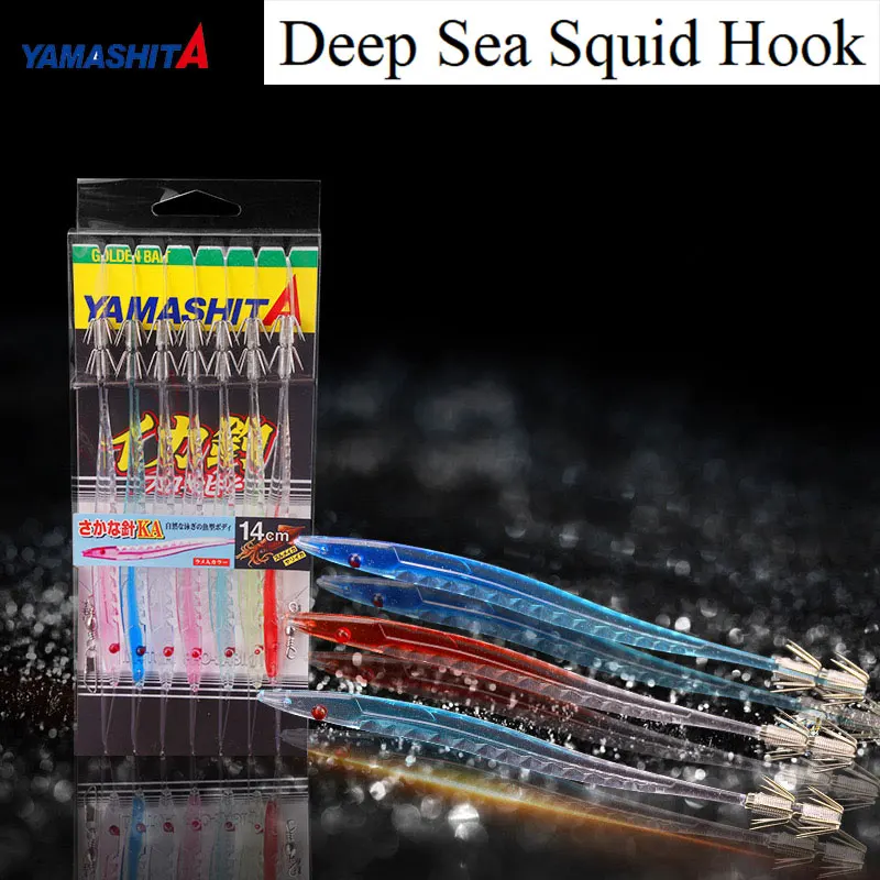 YAMASHITA-5-7-8pcs-With-Line-String-Combination-Hook-Rocket-Squid-Stick ...