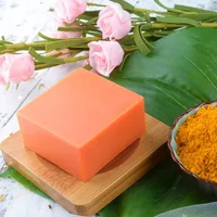 Savon au curcuma pur naturel 100g, savon aux huiles essentielles, savon artisanal pour le nettoyage, le bain, le nettoyage en profondeur, les soins de la peau, l'hydratation 4
