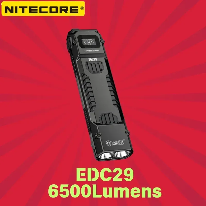 NITECORE EDC29 Flashlight 6500Lumens With OLED Display Built-in 2,500mAh battery