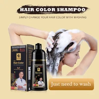 Shampoing de couleur de cheveux longue durée 3 en 1, teinture pour cheveux noirs, pour femmes et hommes, couverture de sécurité à base de plantes naturelles, crème pour cheveux blancs et gris 2