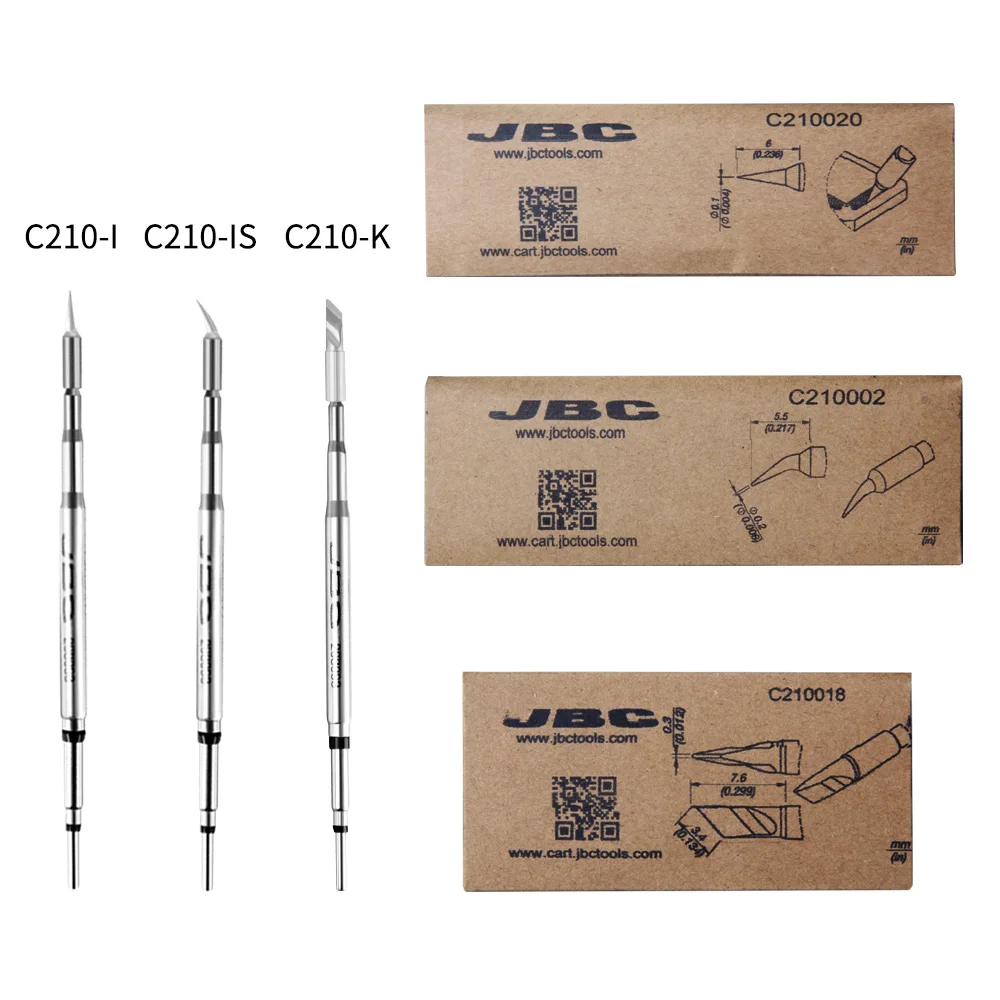 Original JBC Soldering Iron Tips C210-002 C210-018 C210-020 For T210-A T210-NA T210-PA Soldering Handle Soldering Station leather welding helmet