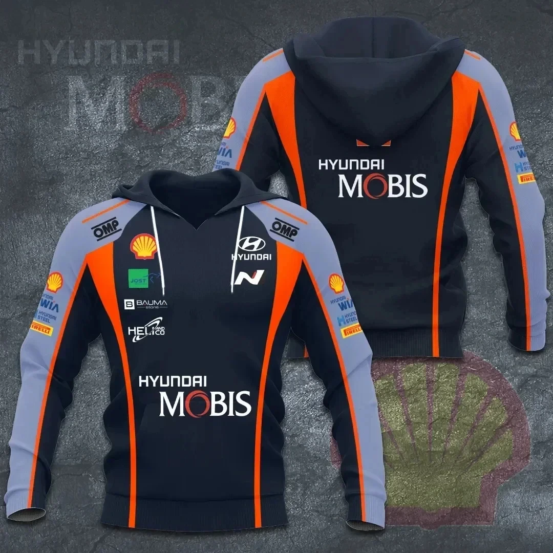 

Printed Irregular Sports Hoodie for Men and Women, Irregular Sports Clothing, WRC, Modern Mobis, Rally Team, Fashion, 2023