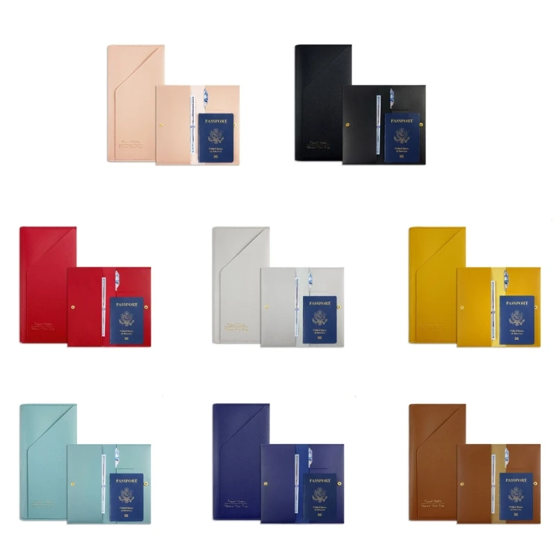 

PU Leather Passport Cover Card Documents Holder Travel Wallet for Women Men