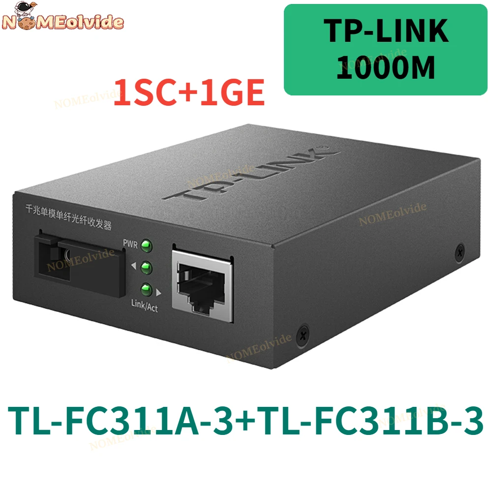 

TP-LINK 1000M 1SC+1GE TL-FC311A-3 + TL-FC311B-3 Fiber Transceiver SM Single-Fiber SC Interface Fiber Optic Media Converter