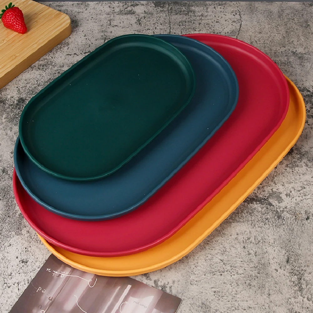 Dining Dish Dinner Plate Breakfast Bread Tray Nordic Ins Style Plastic Western Food Afternoon Tea Dim Sum Fruit Household Kitchen Plate