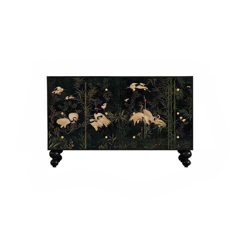 

Antique Style Solid Wood Bedroom Storage Cabinet Household Chest of Living Room Tea Cabinet Entrance Cabinet