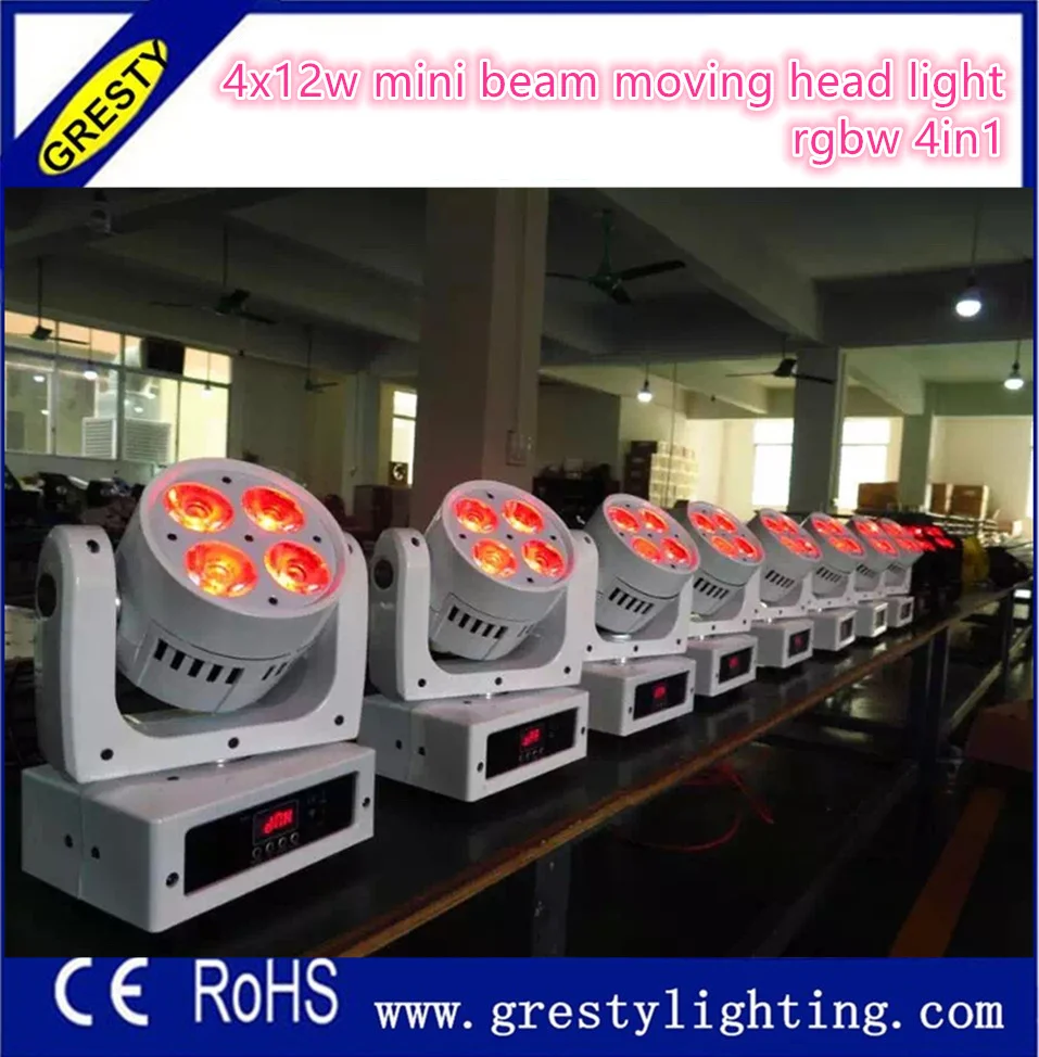 

8 шт./лот концертные сцены DMX Movinghead 4x12 Вт RGBW 4in1Zoom 4 пчелиные глаза светодиодные светильники с движущейся головкой