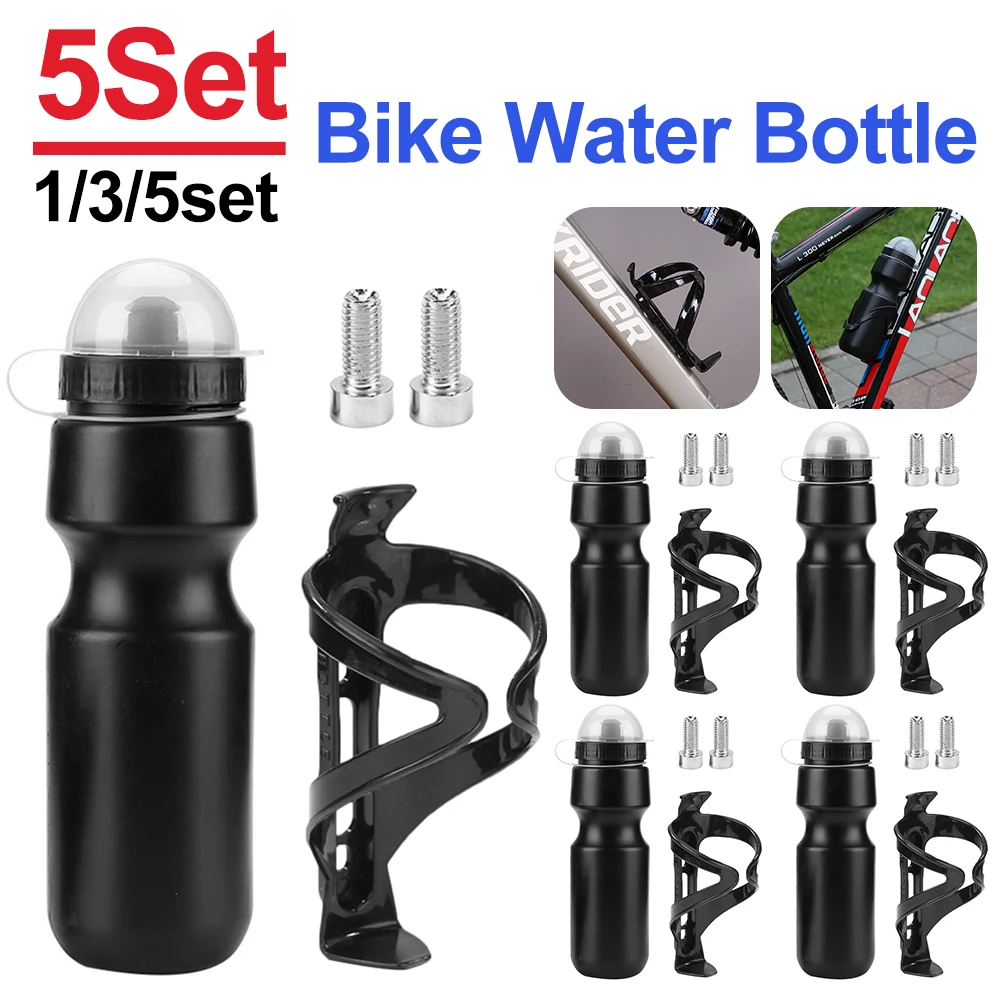Bike Water Bottle Water Bottle Sports Bottle With Holder Cage Screws Set Outdoor Fitness Sports Cycling Bicycle Sports Water Bottle Accessory 1-5set 650ml bicycle water bottle water bottle sports bottle