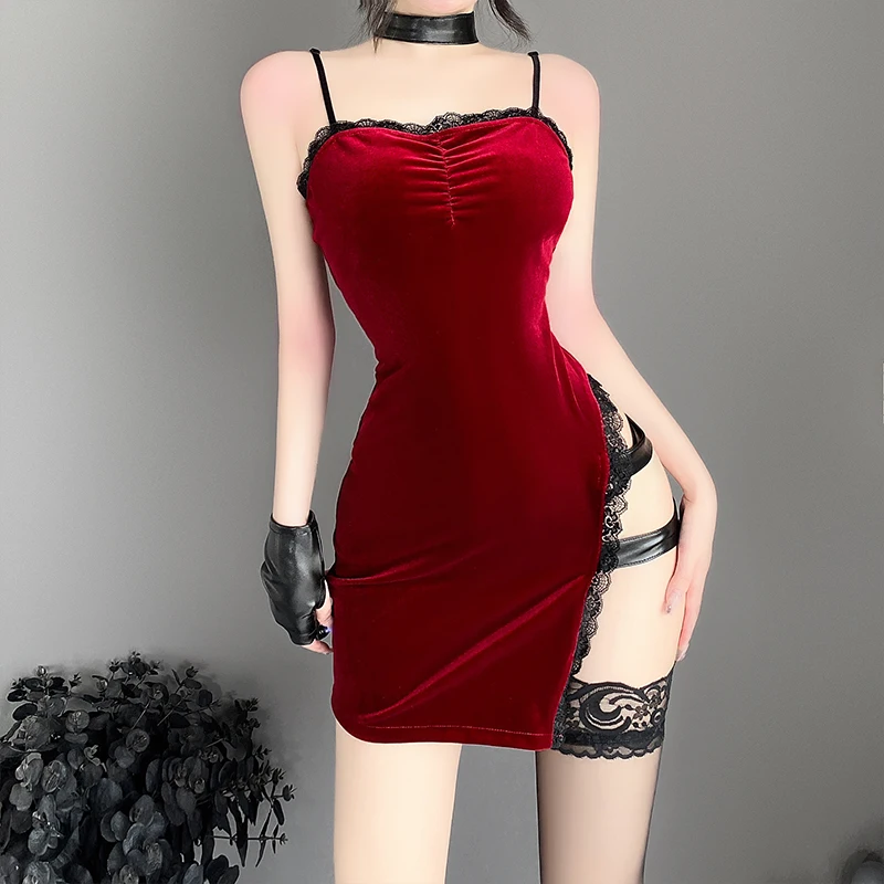 Women Lingerie Women Cosplay Costume OJBK Women Sexy Cheongsam Lingerie Uniform Pajama Dress Robes Cosplay Ladies Classic Naughty Kawaii Cheongsam Bodycon Dress