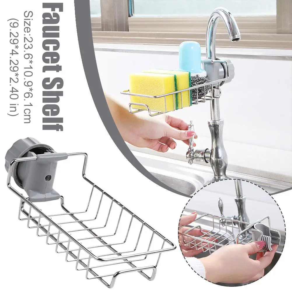 Steel Sink Drain Rack – Sponge & Soap Storage Holder for Faucet | Kitchen Organizer Shelf 6 S0b10da4fd1ae4d188d529b3c0f35a5d0X