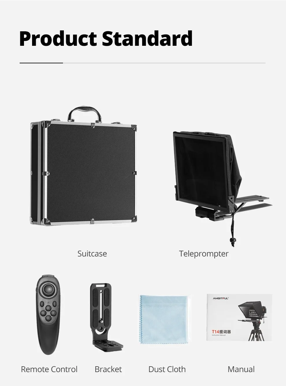 T14 Big Screen Teleprompter Professional Interview Foldable Camera Teleprompter,