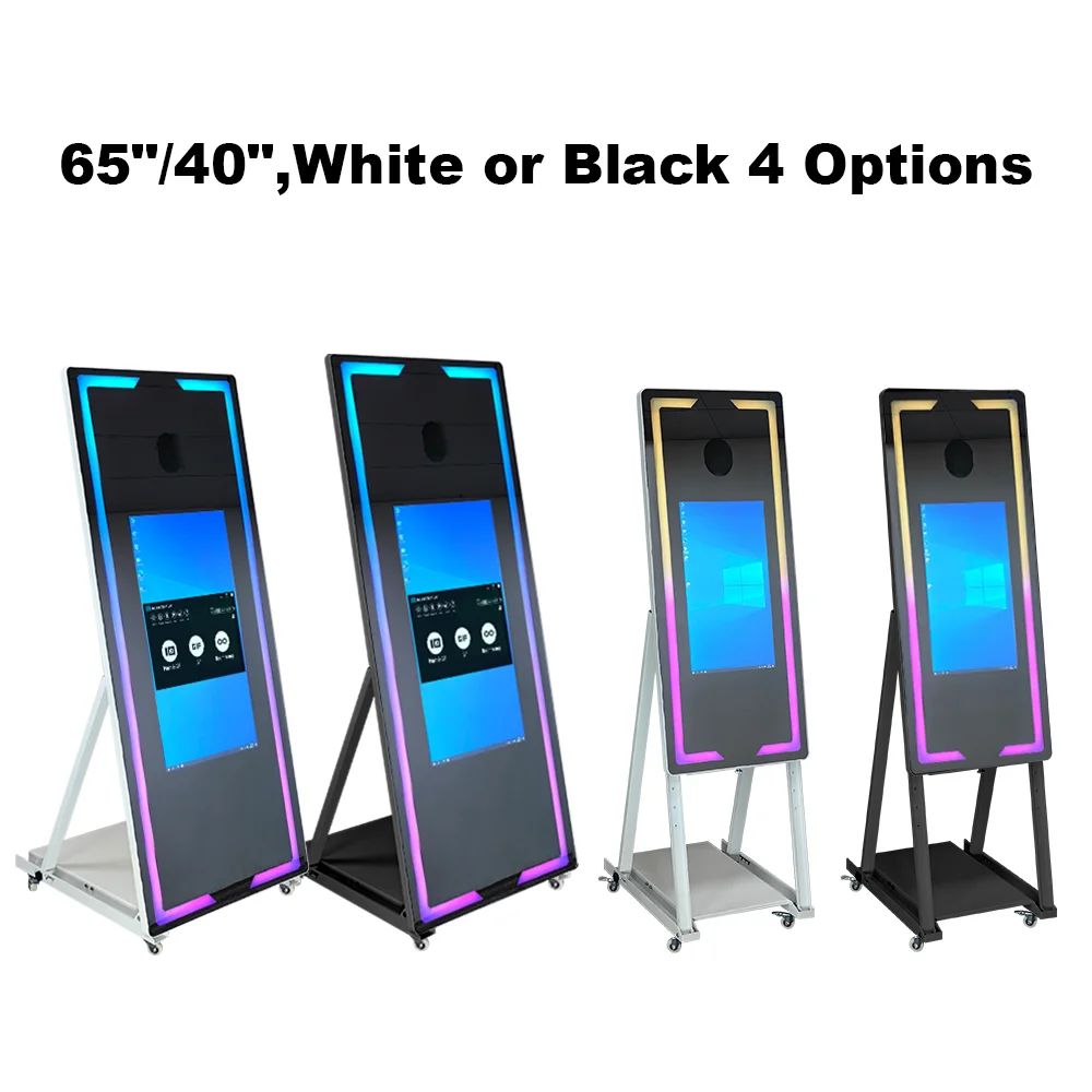 Touch Screen Photobooth Portable 40 65 inch Mirror magic Photo Booth Machine For Wedding Party Activity