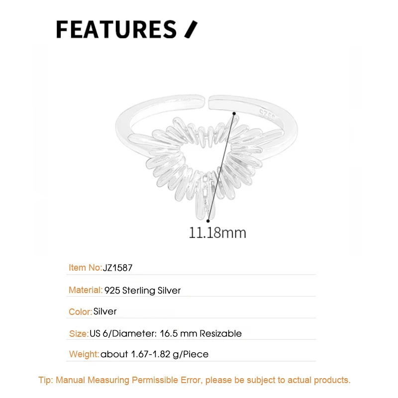 F.I.N.S Original Korean S925 Sterling Silver Irregular Love