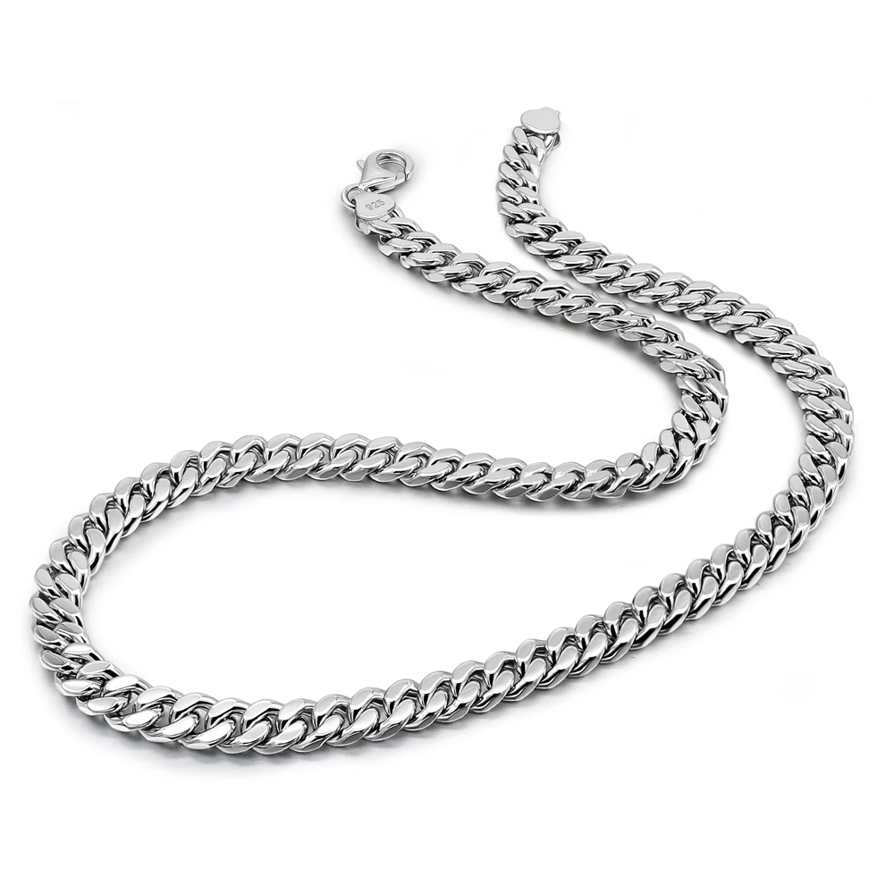 

20-28inches 925 Sterling Silver Necklace For Women Man Fashion Hip Hop Choker Cuba Chains Fine Jewelries Charming Sets Gift