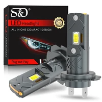 H7 LED Canbus Light Mini Head Lamp 1:1 Size Wireless H7 Car LED Headlight Bulbs Error Free 6000K White 12V