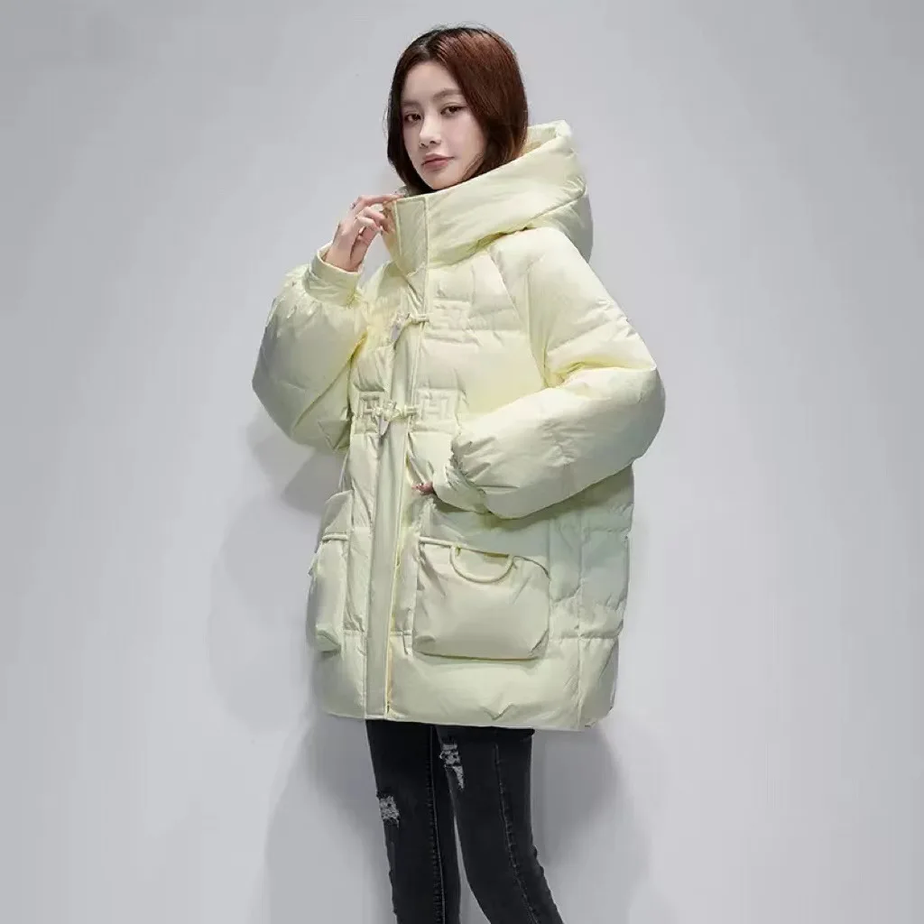 Winter Women White Duck Puffer Down Hooded Jackets Coats 2022 Warm Ski Windproof Ladies Coats