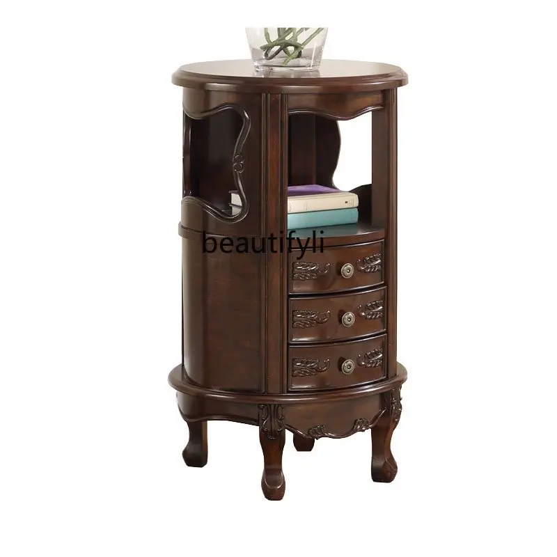 

American Corner Table Side Table Solid Wood Living Room Bedside Cabinet Jewelry Cabinet Curio Cabinet