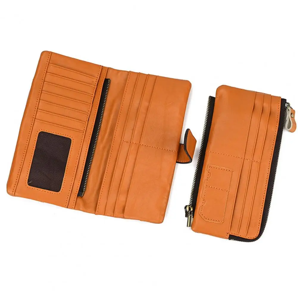 Secure Snap Closure Wallet Retro Father's Wallet with Rfid Waterproof Organizer Multiple Card Slots for Men Faux