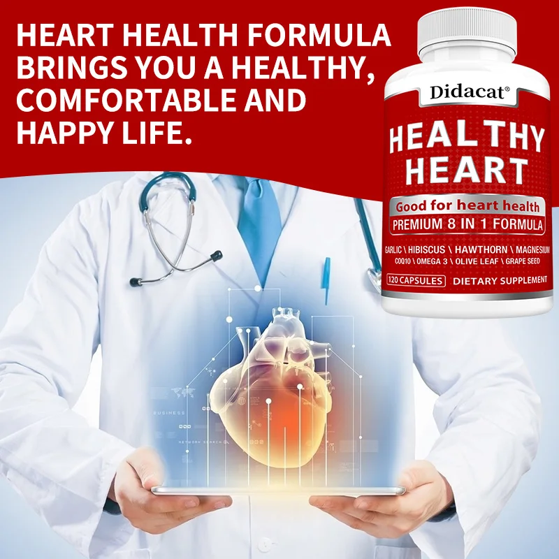 Healthy Heart-with COQ 10 Garlic, Magnesium, Hawthorn-Blood Flow and Heart Health Supplement