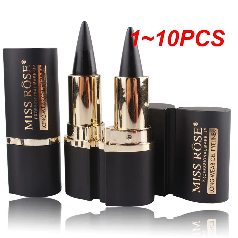 

1~10PCS High Level Black Tube Eyeliner Cream Portable Natural Black Eye Liner Pen Waterproof Long-lasting Easy To Wear Makeup